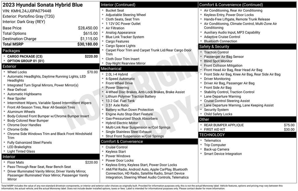 Certified 2023 Hyundai Sonata Blue w/ Cargo Package image 42