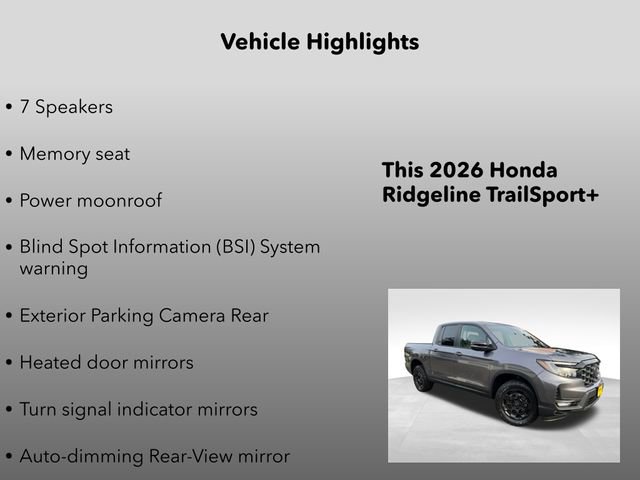 New 2026 Honda Ridgeline TrailSport+ image 5