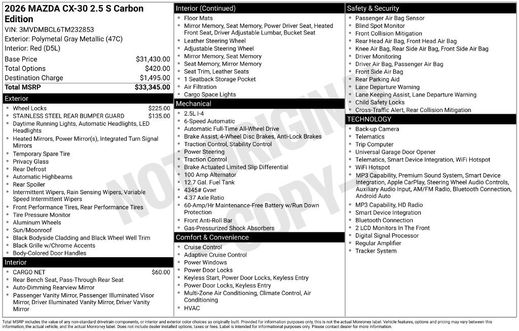 New 2026 MAZDA CX-30 AWD 2.5 S image 3