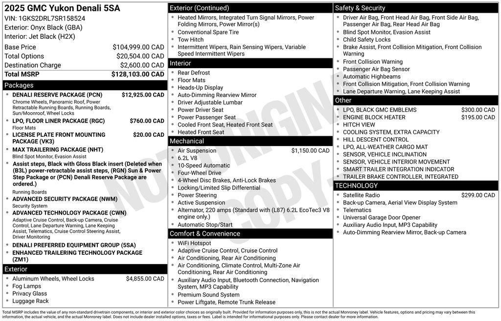 Used 2025 GMC Yukon Denali w/ Denali Reserve Package AWD/4WD image 81