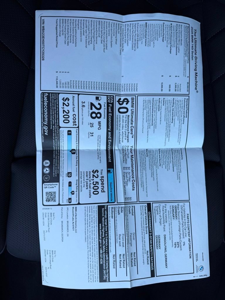 New 2026 BMW 740i w/ Executive Package RWD image 24