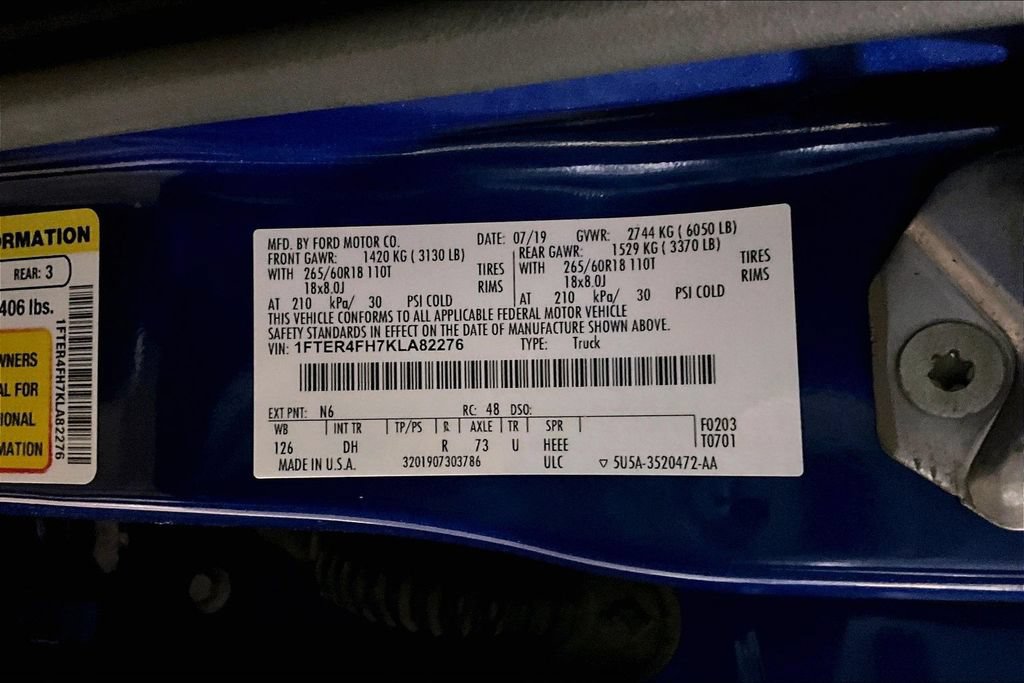 Certified 2019 Ford Ranger Lariat w/ Equipment Group 501A Mid AWD/4WD image 36