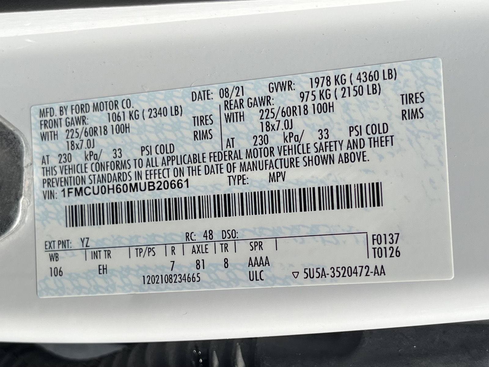 Used 2021 Ford Escape SEL w/ Technology Package FWD image 35