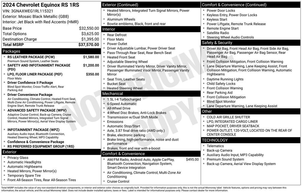 Used 2024 Chevrolet Equinox RS w/ RS Leather Package image 67