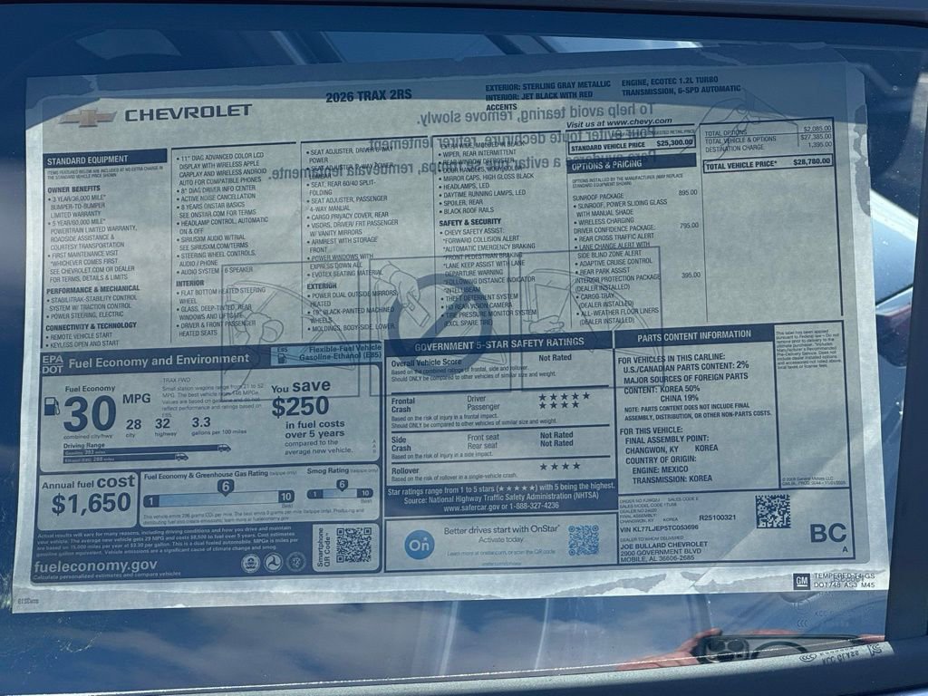 New 2026 Chevrolet Trax RS w/ Sunroof Package image 36