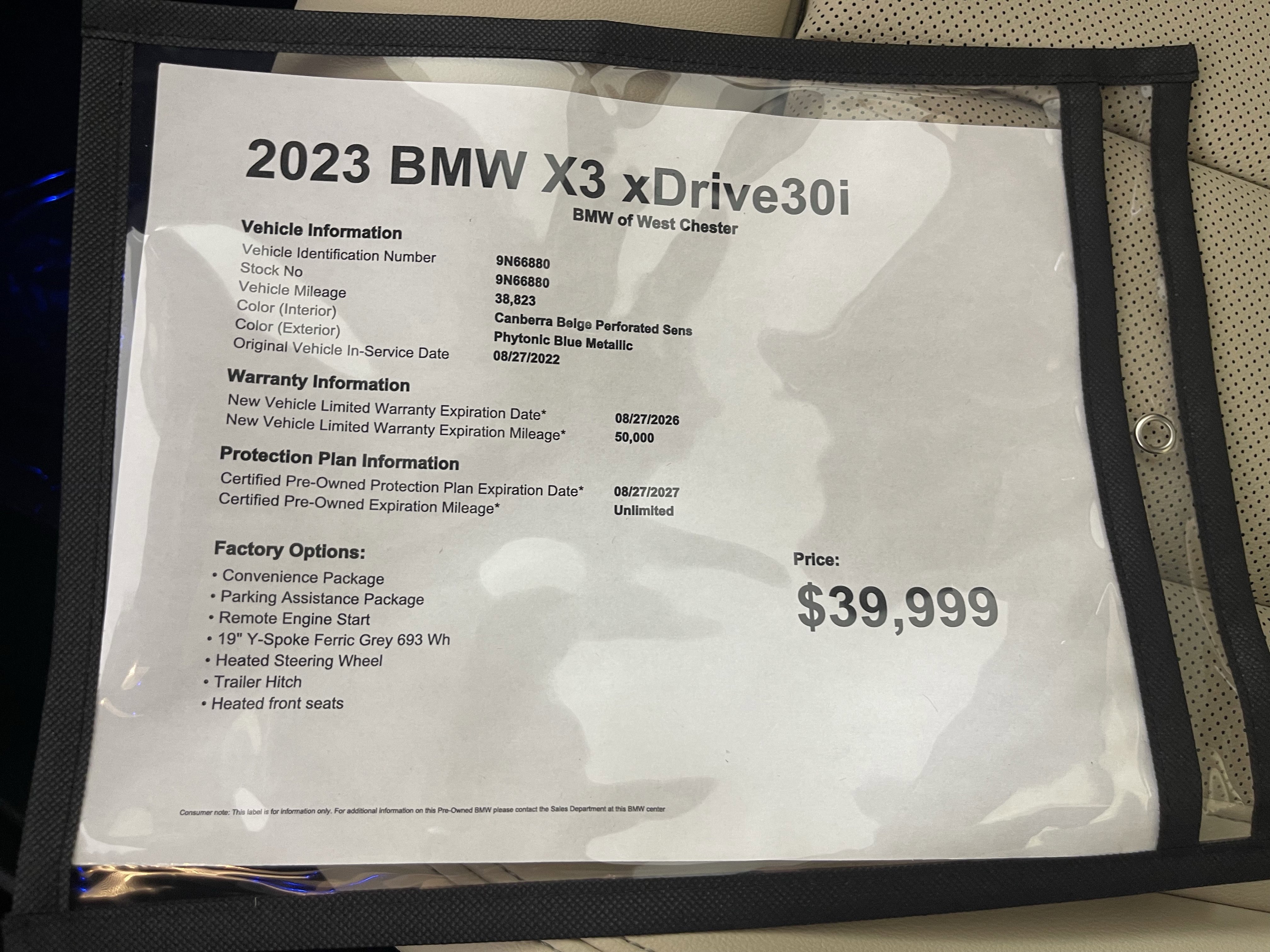 Certified 2023 BMW X3 xDrive30i w/ Convenience Package AWD/4WD image 19