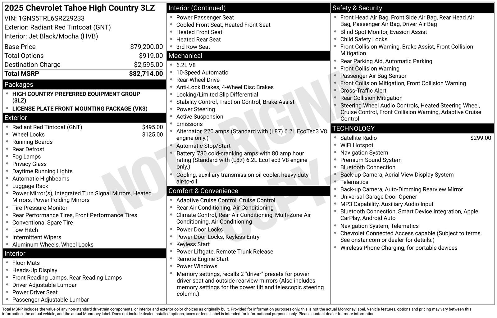 Used 2025 Chevrolet Tahoe High Country RWD image 48