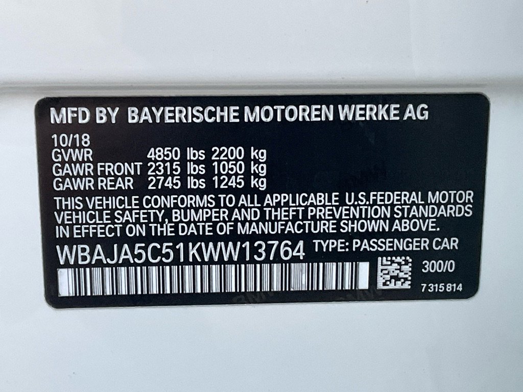 Used 2019 BMW 530i w/ Convenience Package image 47