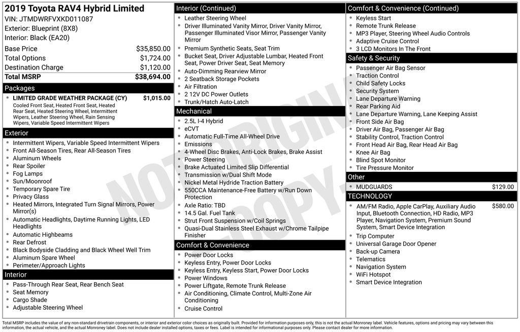 Used 2019 Toyota RAV4 Limited w/ Limited Grade Weather Package image 35