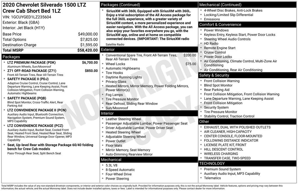 Used 2020 Chevrolet Silverado 1500 LTZ w/ LTZ Premium Package AWD/4WD image 47