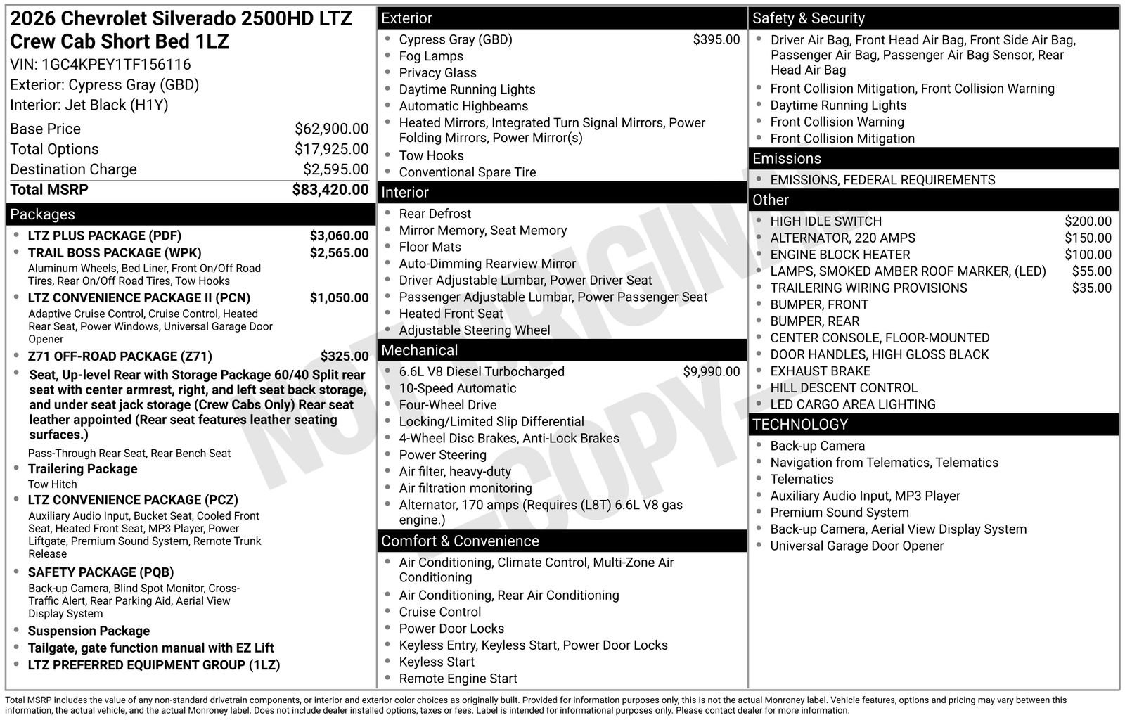 New 2026 Chevrolet Silverado 2500 LTZ w/ LTZ Plus Package image 34