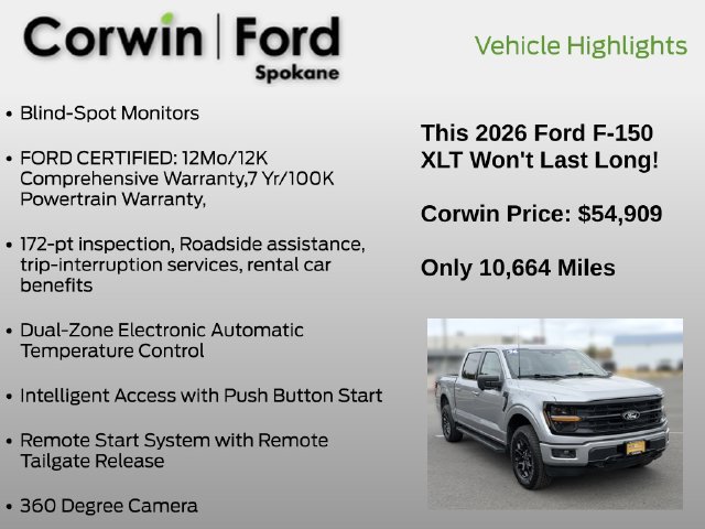 Certified 2026 Ford F150 XLT w/ Equipment Group 302A MID AWD/4WD image 25