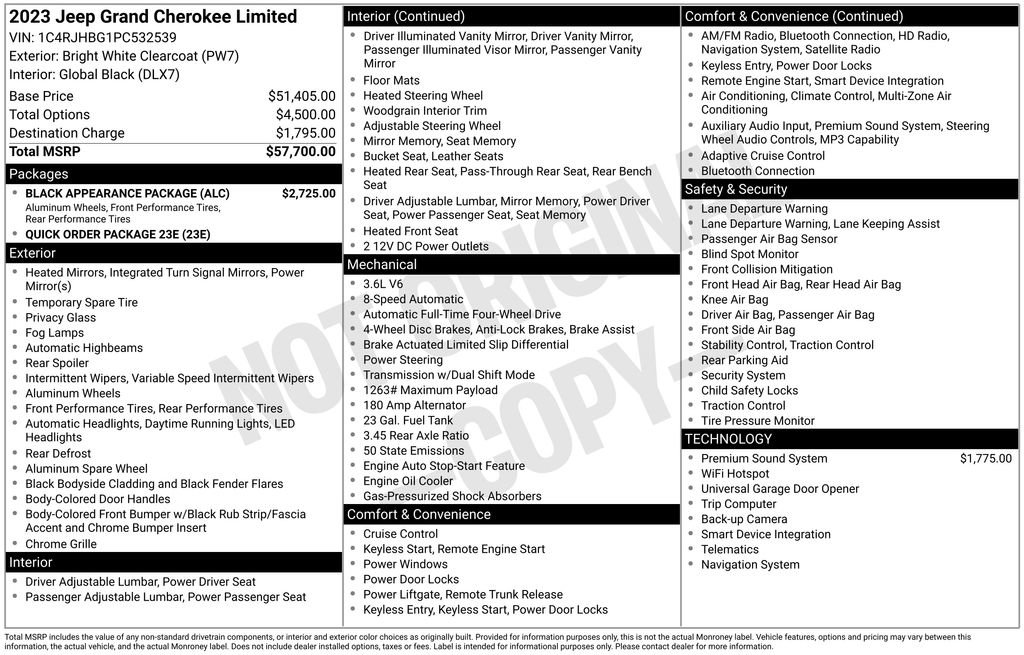 Used 2023 Jeep Grand Cherokee Limited w/ Black Appearance Package AWD/4WD image 8