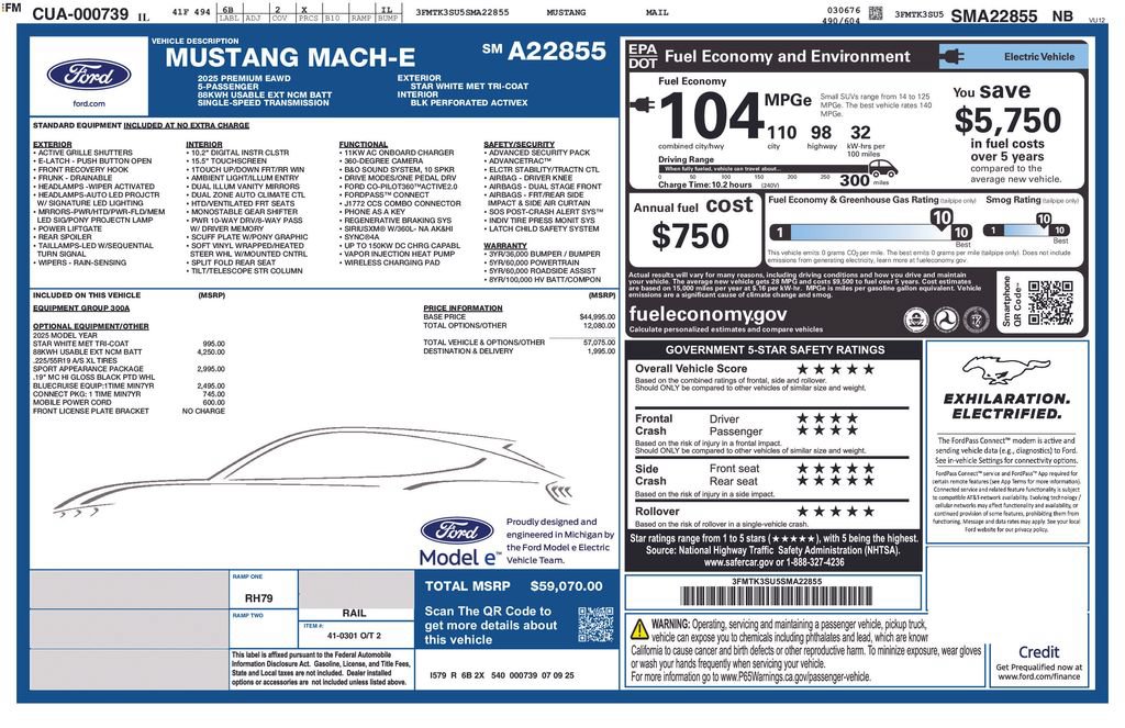 New 2025 Ford Mustang Mach-E Premium w/ Sport Appearance Package AWD/4WD image 36