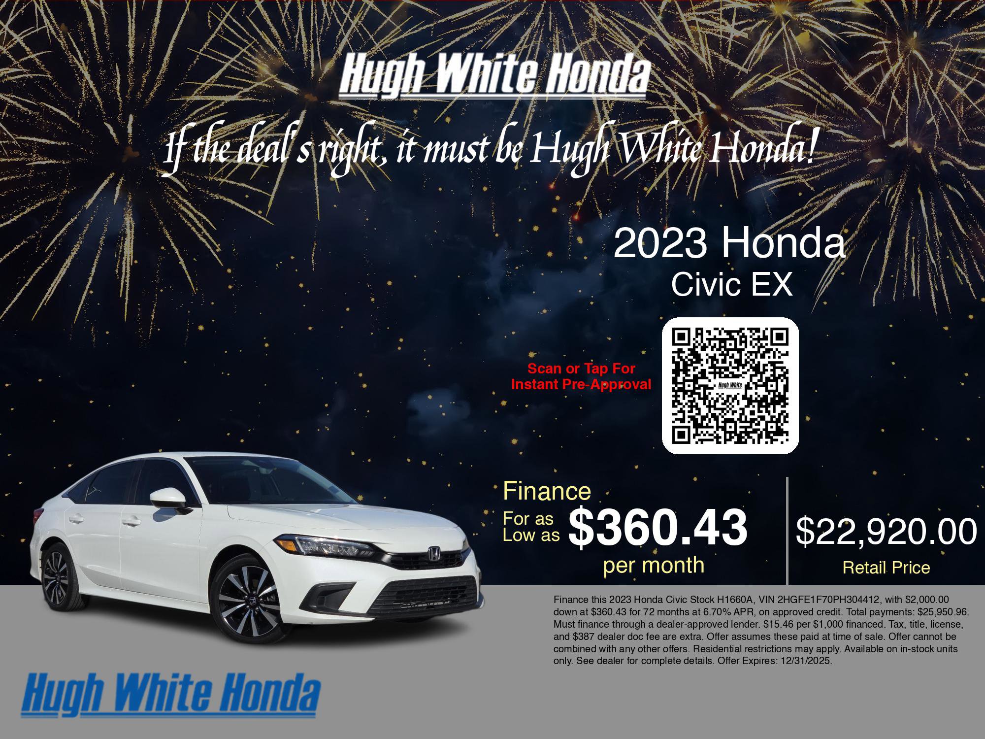 Used 2023 Honda Civic EX image 3