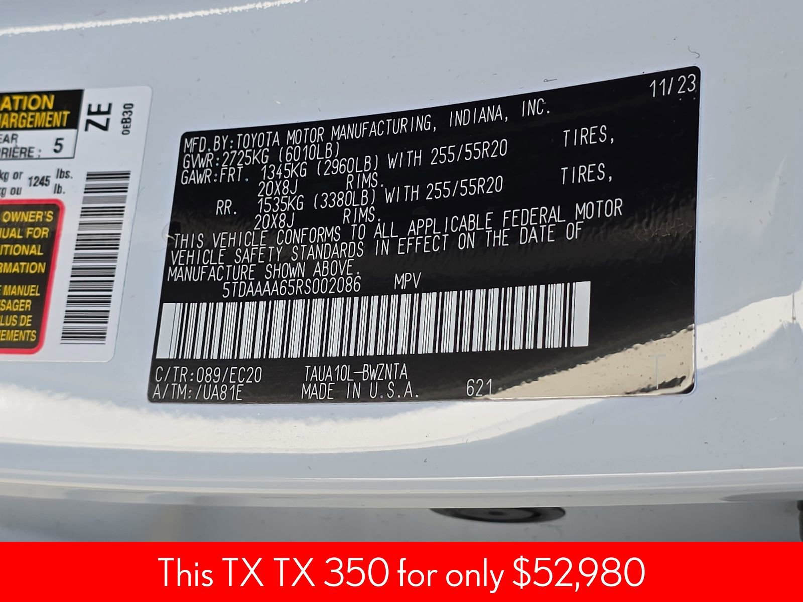 Used 2024 Lexus TX 350 FWD w/ Cold Weather Package image 43