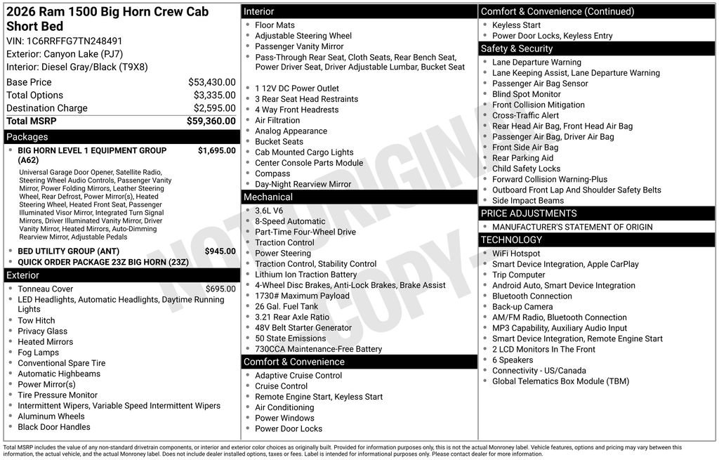 Used 2026 RAM 1500 Big Horn AWD/4WD image 11