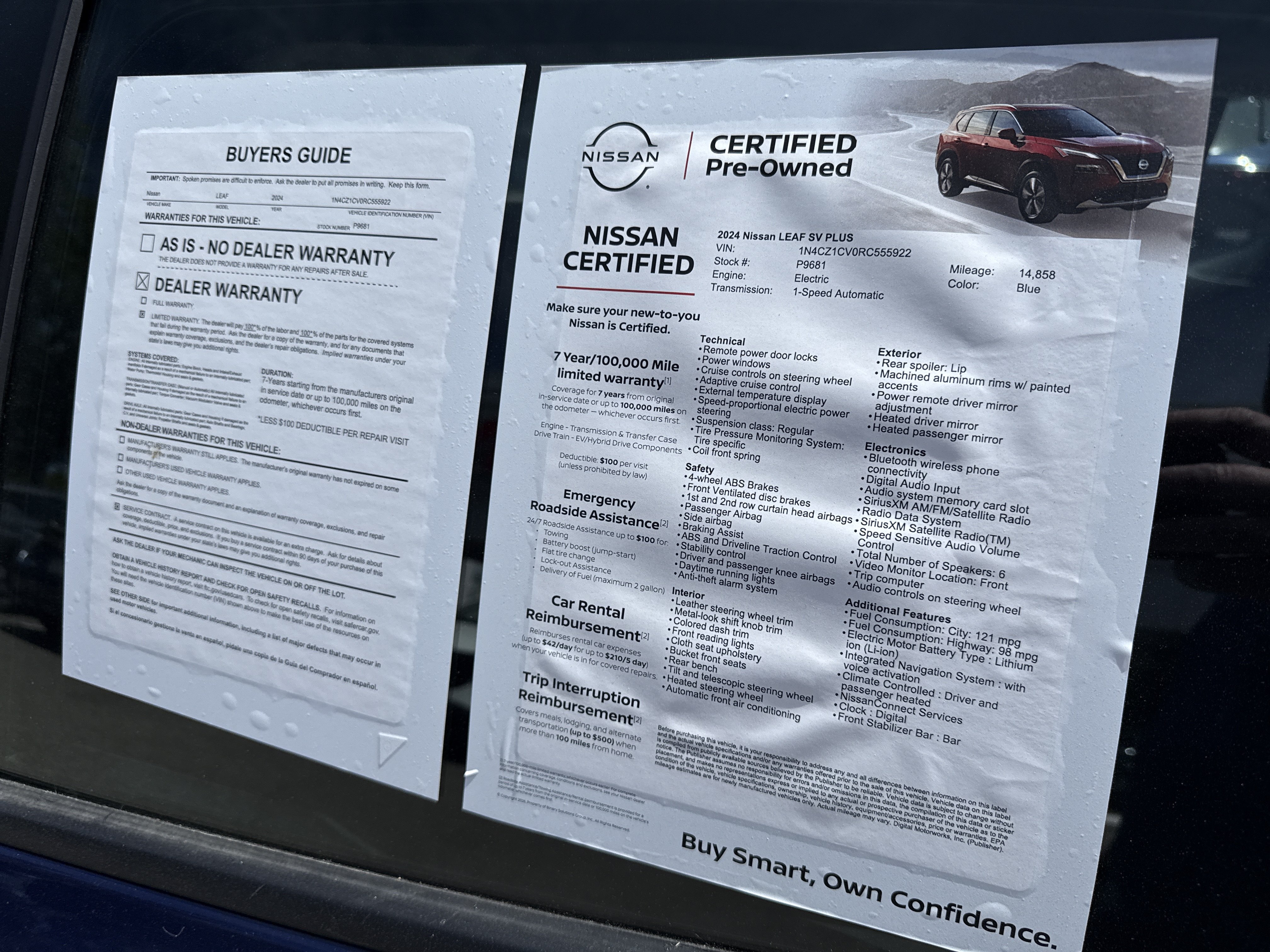 Certified 2024 Nissan Leaf SV Plus FWD image 13