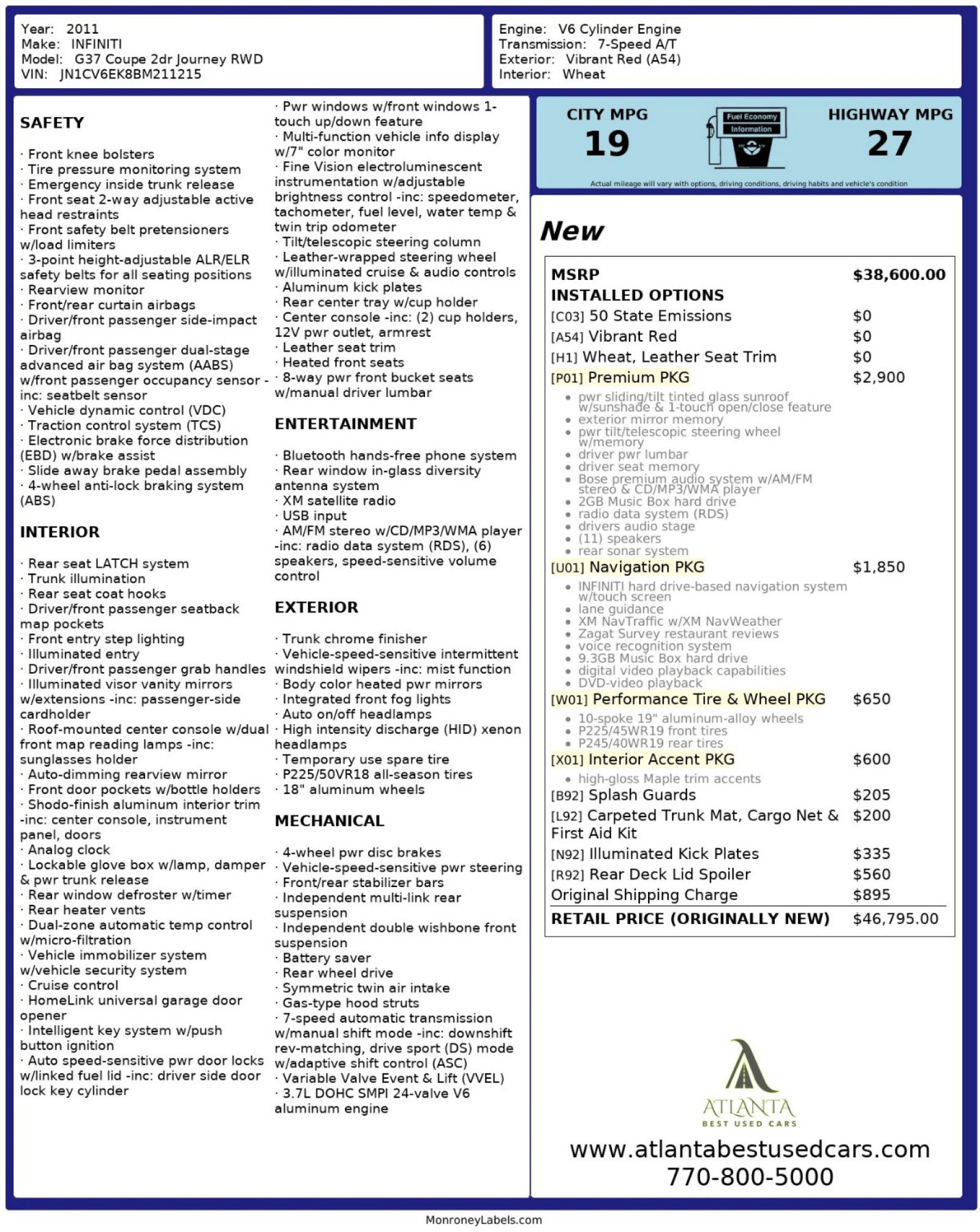 Used 2011 INFINITI G37 Journey w/ Premium Pkg image 48