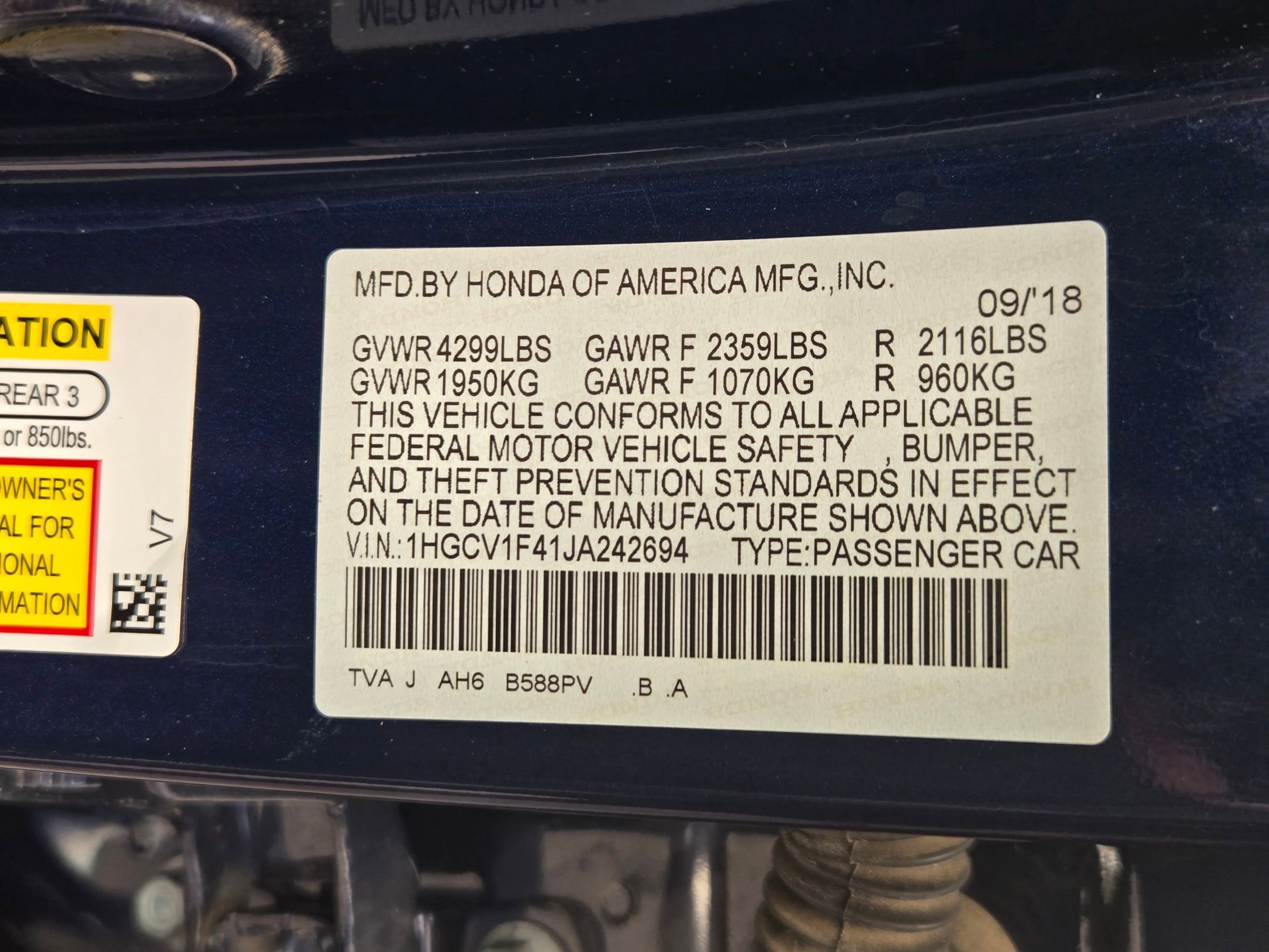 Used 2018 Honda Accord EX image 23