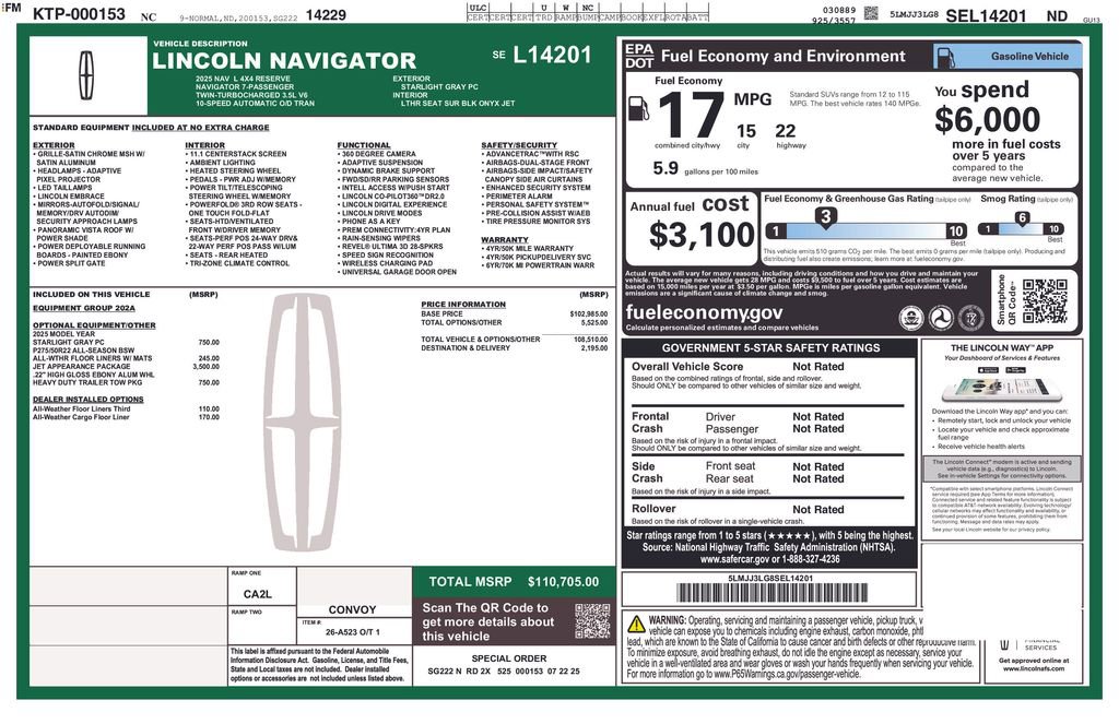 New 2025 Lincoln Navigator L Reserve w/ Jet Appearance Package image 28