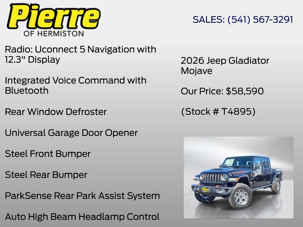 New 2026 Jeep Gladiator Mojave AWD/4WD image 24
