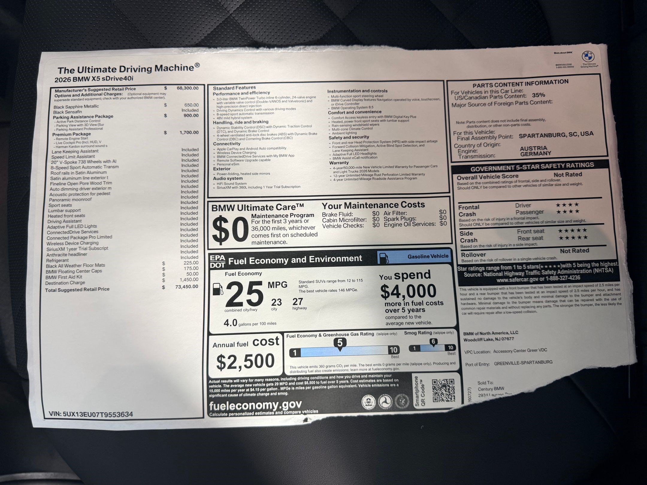New 2026 BMW X5 sDrive40i w/ Premium Package RWD image 26