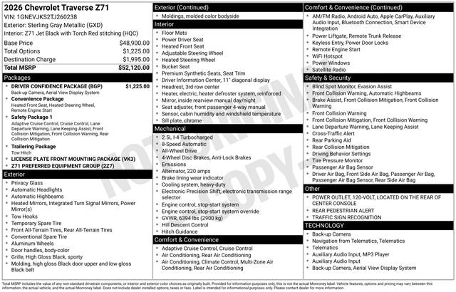 New 2026 Chevrolet Traverse Z71 w/ Driver Confidence Package image 5