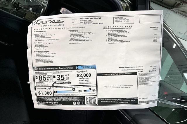 New 2026 Lexus RX 450h AWD image 14