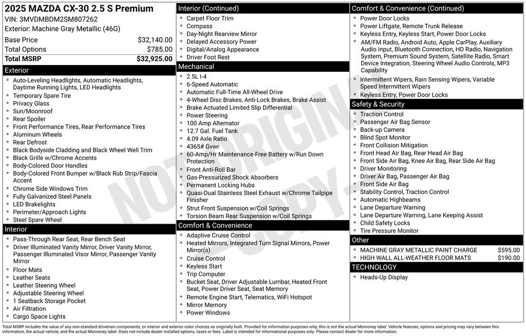 New 2025 MAZDA CX-30 AWD 2.5 S w/ Premium Package image 7