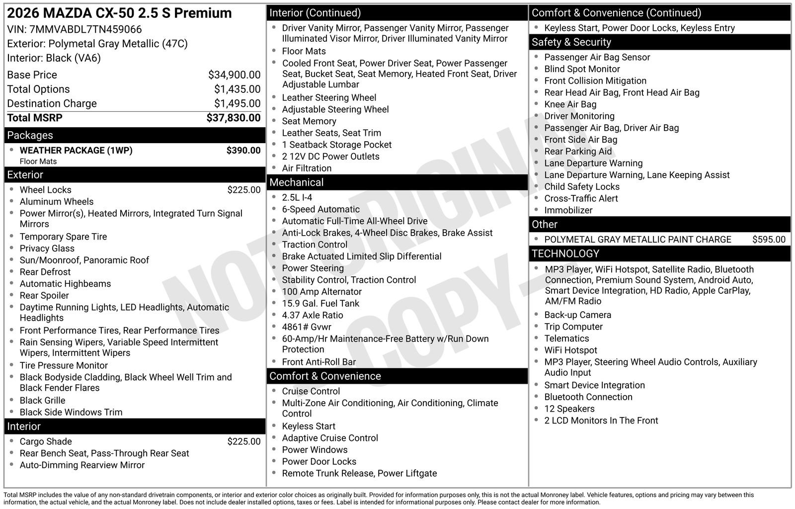Certified 2026 MAZDA CX-50 AWD 2.5 S w/ Weather Package image 41