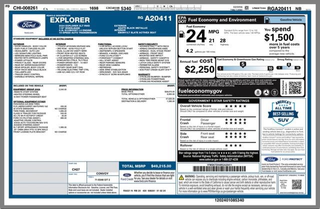 Used 2024 Ford Explorer XLT w/ Equipment Group 202A RWD image 30