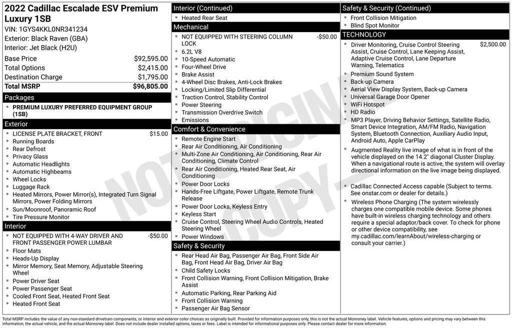 Used 2022 Cadillac Escalade ESV Premium Luxury AWD/4WD image 43