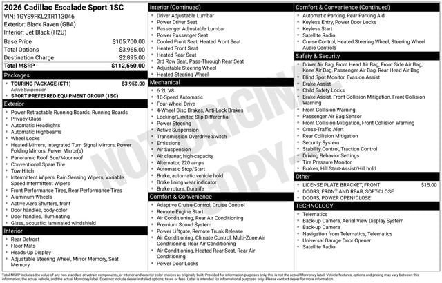 Certified 2026 Cadillac Escalade Sport w/ Touring Package AWD/4WD image 37