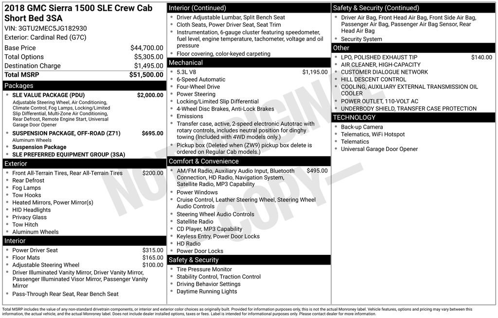 Used 2018 GMC Sierra 1500 SLE w/ SLE Value Package AWD/4WD image 36