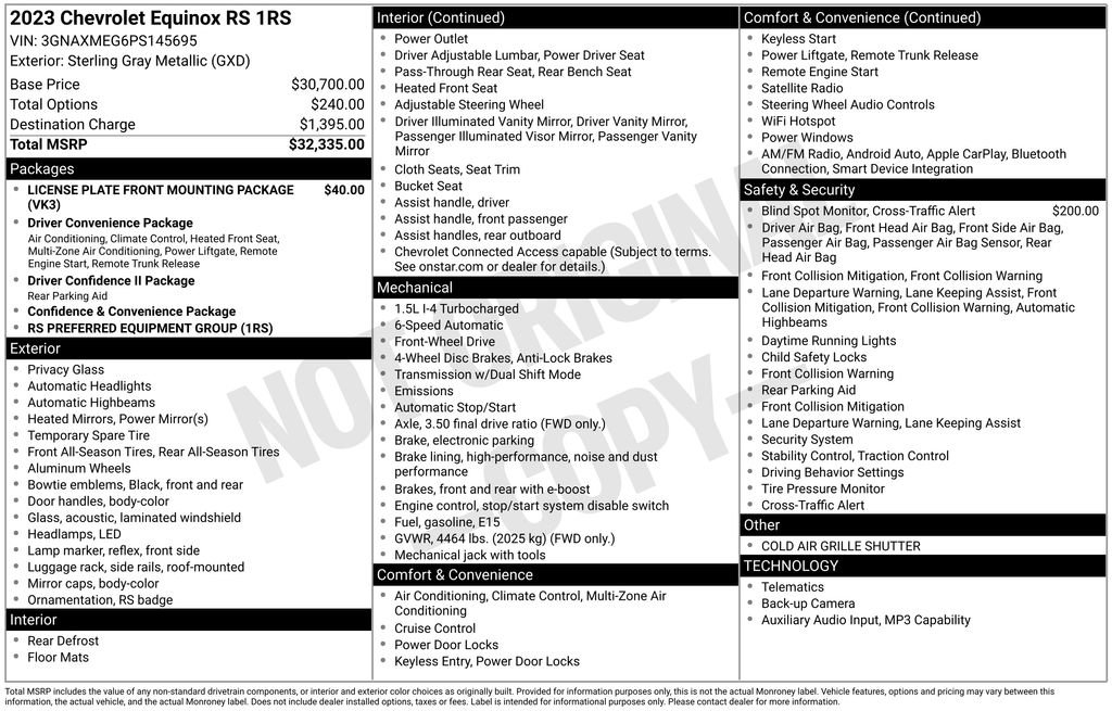 Used 2023 Chevrolet Equinox RS FWD image 19