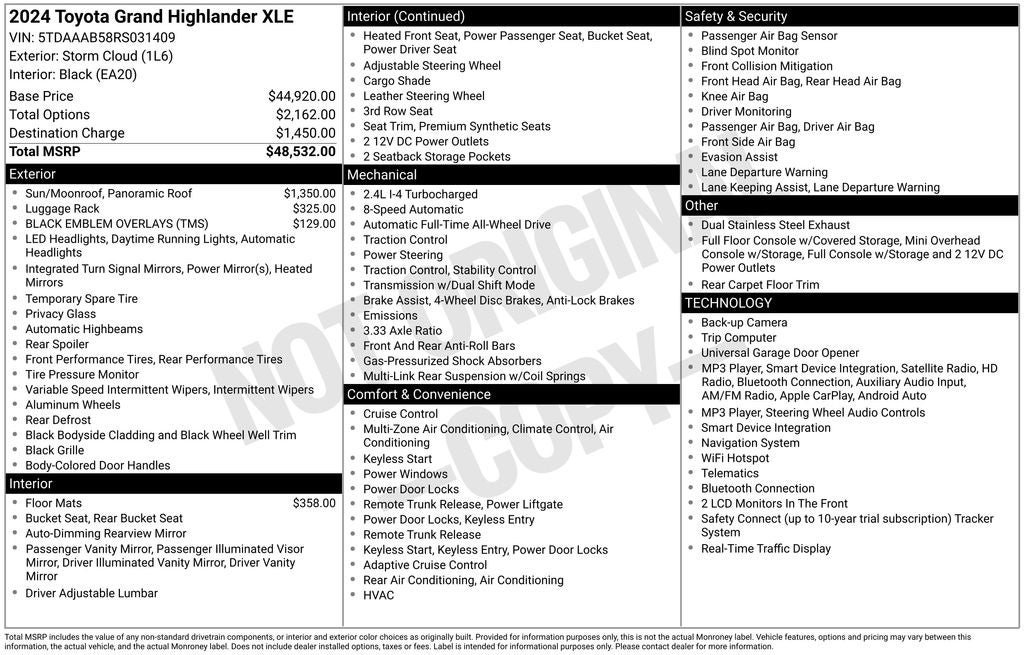 Used 2024 Toyota Grand Highlander AWD image 2