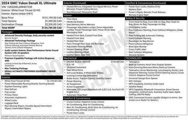 Used 2024 GMC Yukon XL Denali Ultimate AWD/4WD image 52