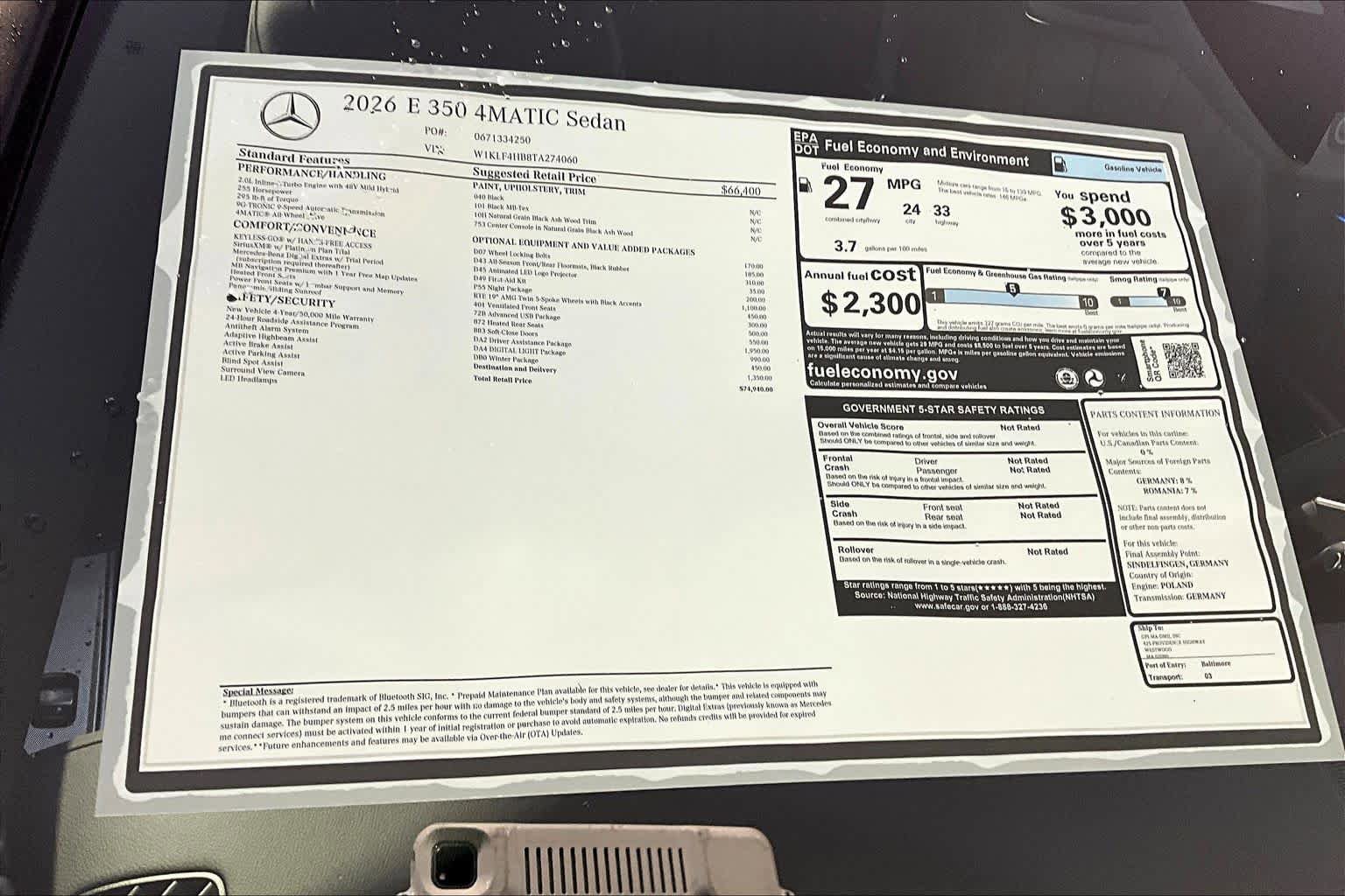 New 2026 Mercedes-Benz E 350 4MATIC Sedan image 18
