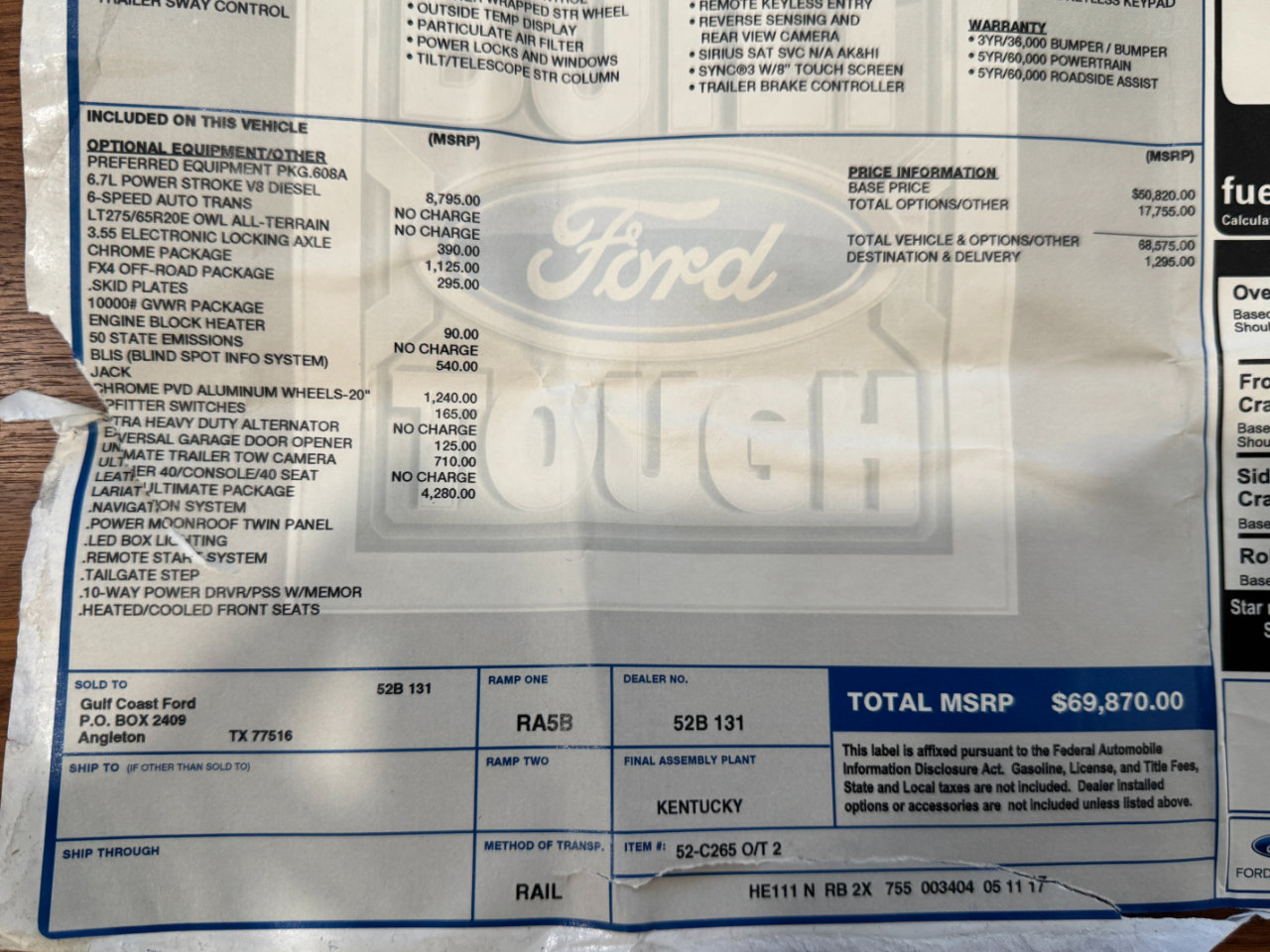 Used 2017 Ford F250 Lariat w/ Lariat Ultimate Package image 82