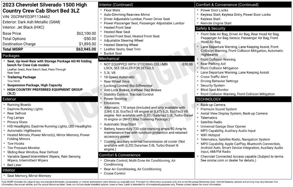 Used 2023 Chevrolet Silverado 1500 High Country RWD image 6