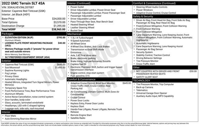 Certified 2022 GMC Terrain SLT w/ Elevation Edition image 3