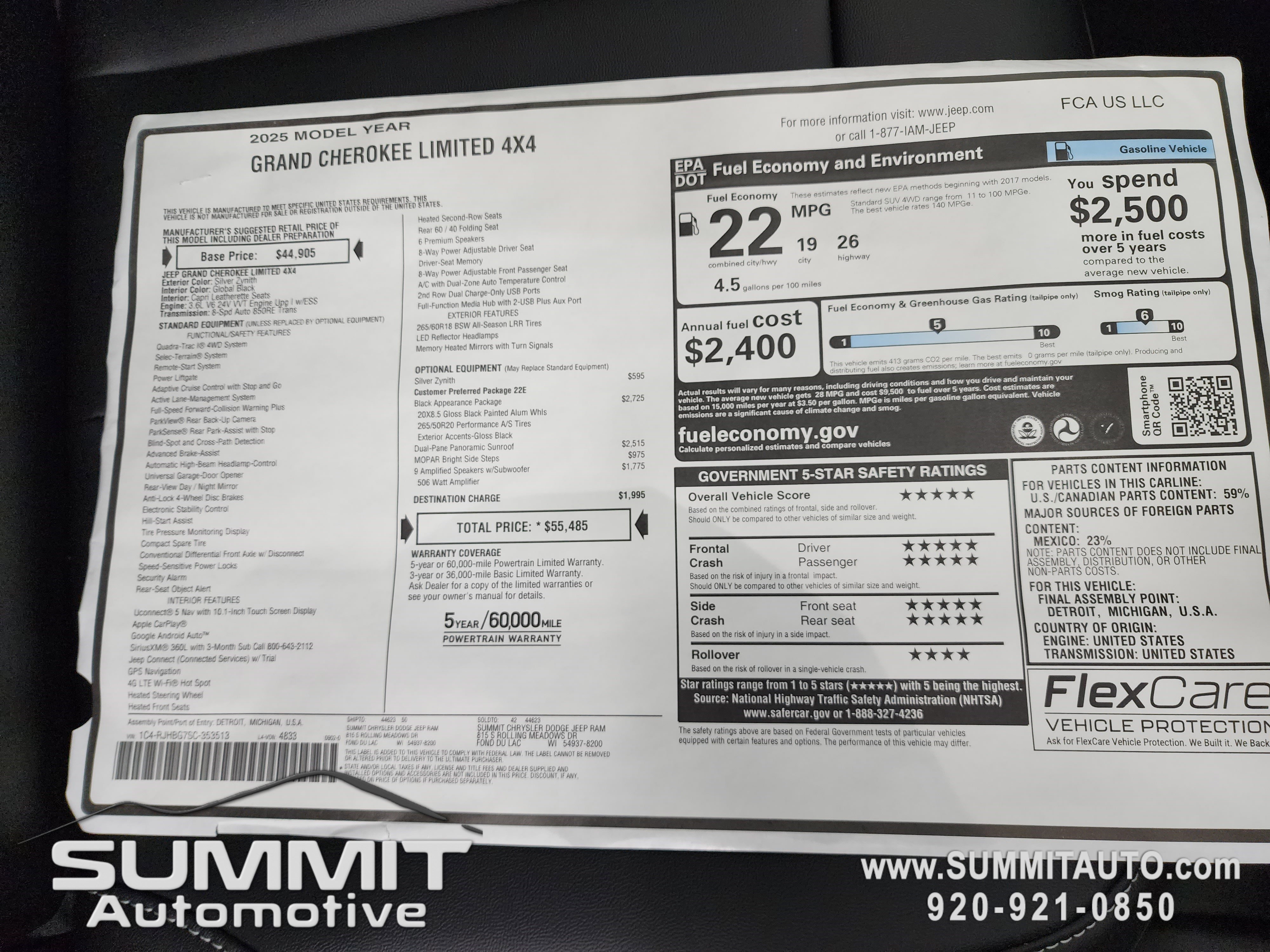 New 2025 Jeep Grand Cherokee Limited w/ Black Appearance Package image 26