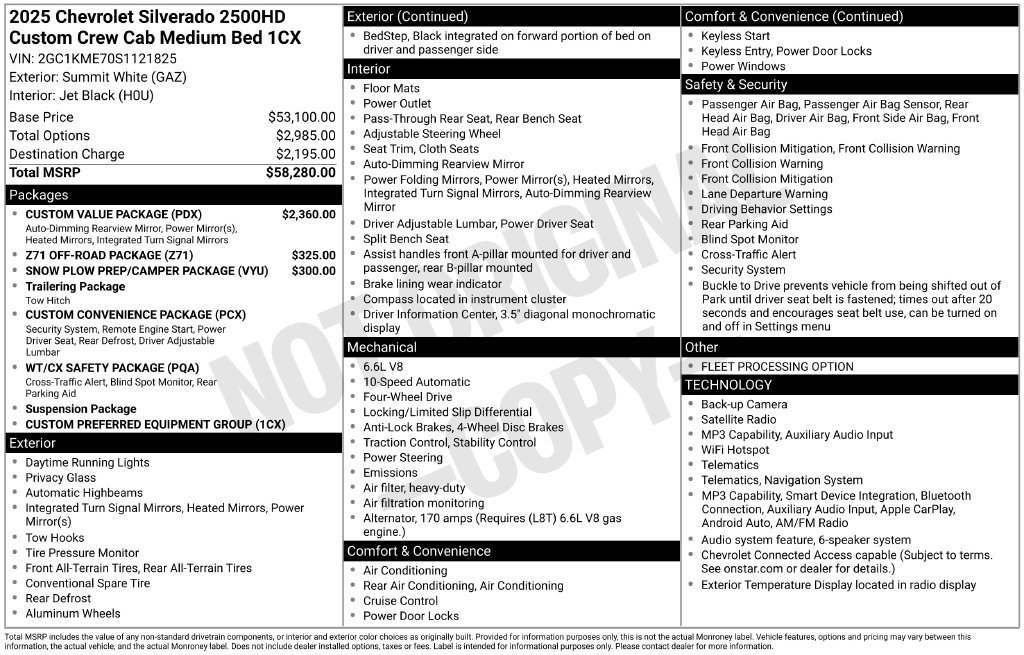 Used 2025 Chevrolet Silverado 2500 Custom w/ Custom Value Package AWD/4WD image 5