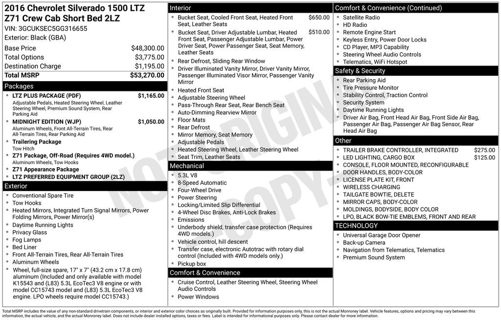 Used 2016 Chevrolet Silverado 1500 LTZ Z71 w/ LTZ Plus Package AWD/4WD image 26