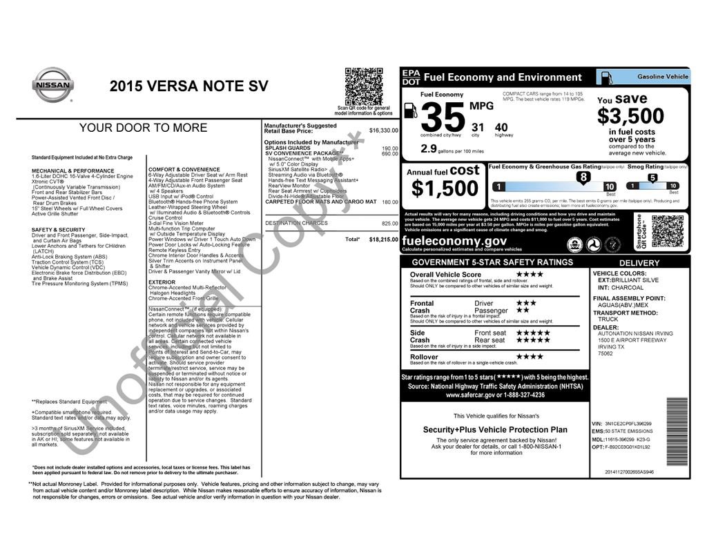 Used 2015 Nissan Versa Note SV w/ SV Convenience Package image 27
