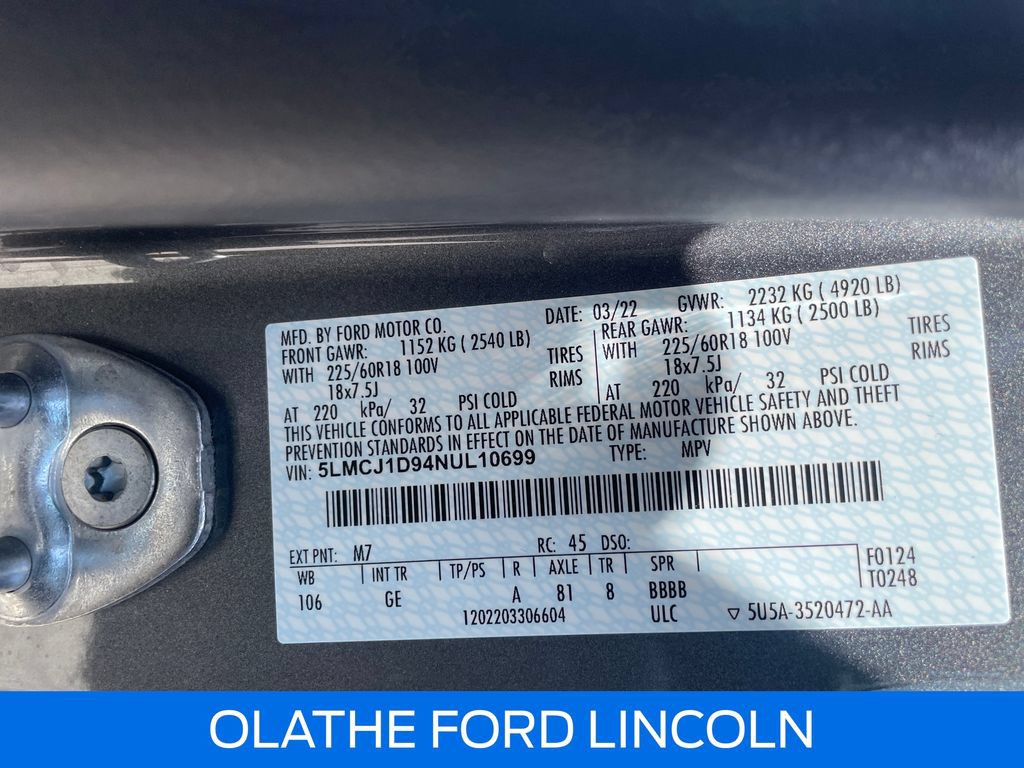 Certified 2022 Lincoln Corsair AWD w/ Equipment Group 101A image 22