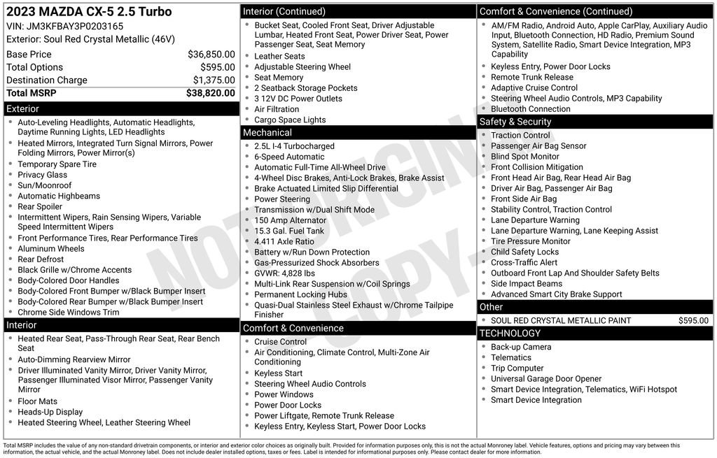Certified 2023 MAZDA CX-5 AWD 2.5 Turbo image 39