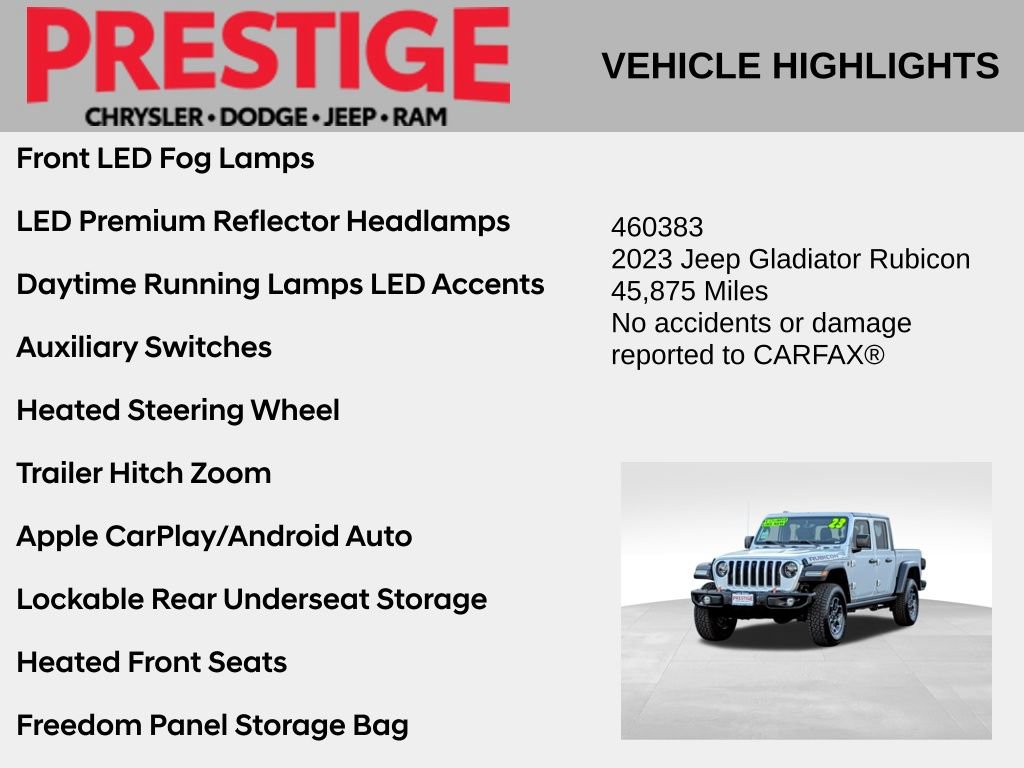 Used 2023 Jeep Gladiator Rubicon w/ LED Lighting Group AWD/4WD image 6