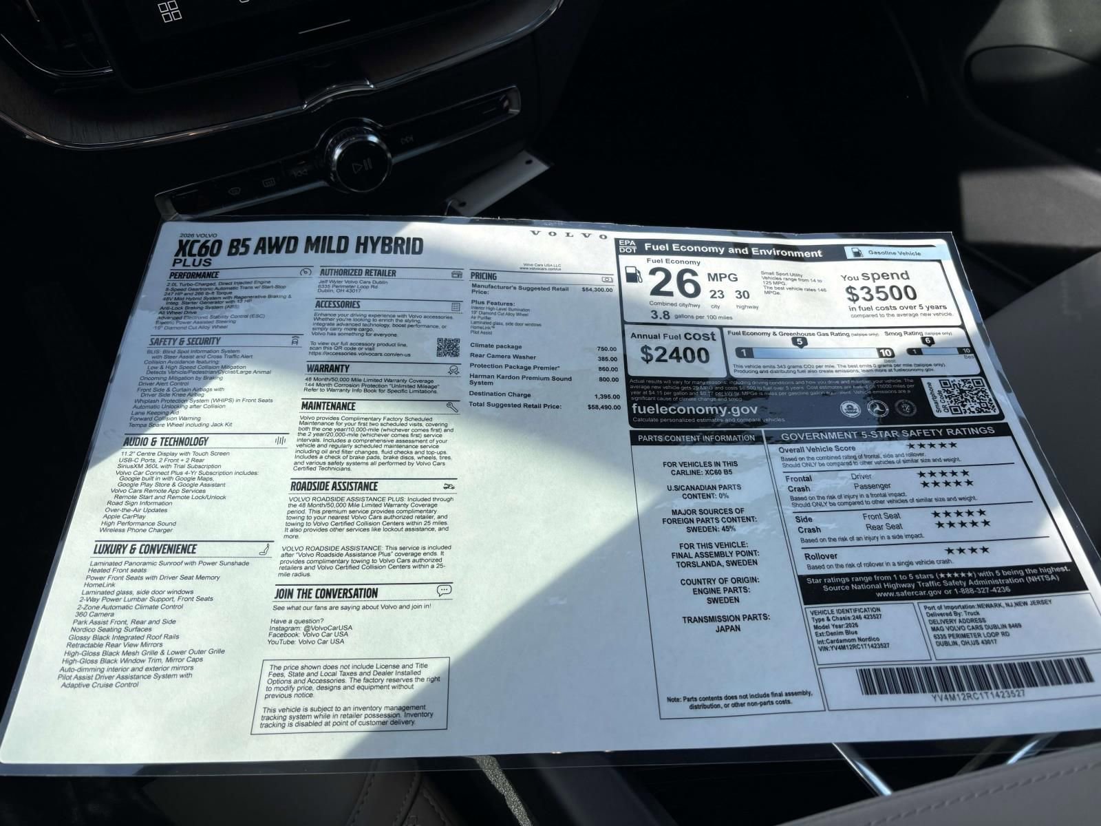 New 2026 Volvo XC60 B5 Plus w/ Protection Package Premier image 30